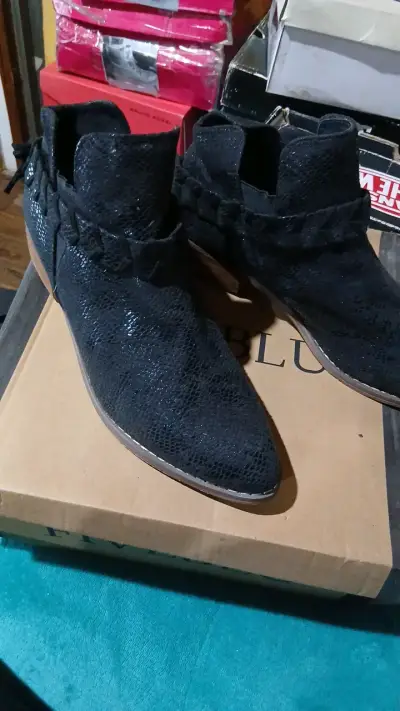 Botines negros de encaje para mujer - miniatura 2