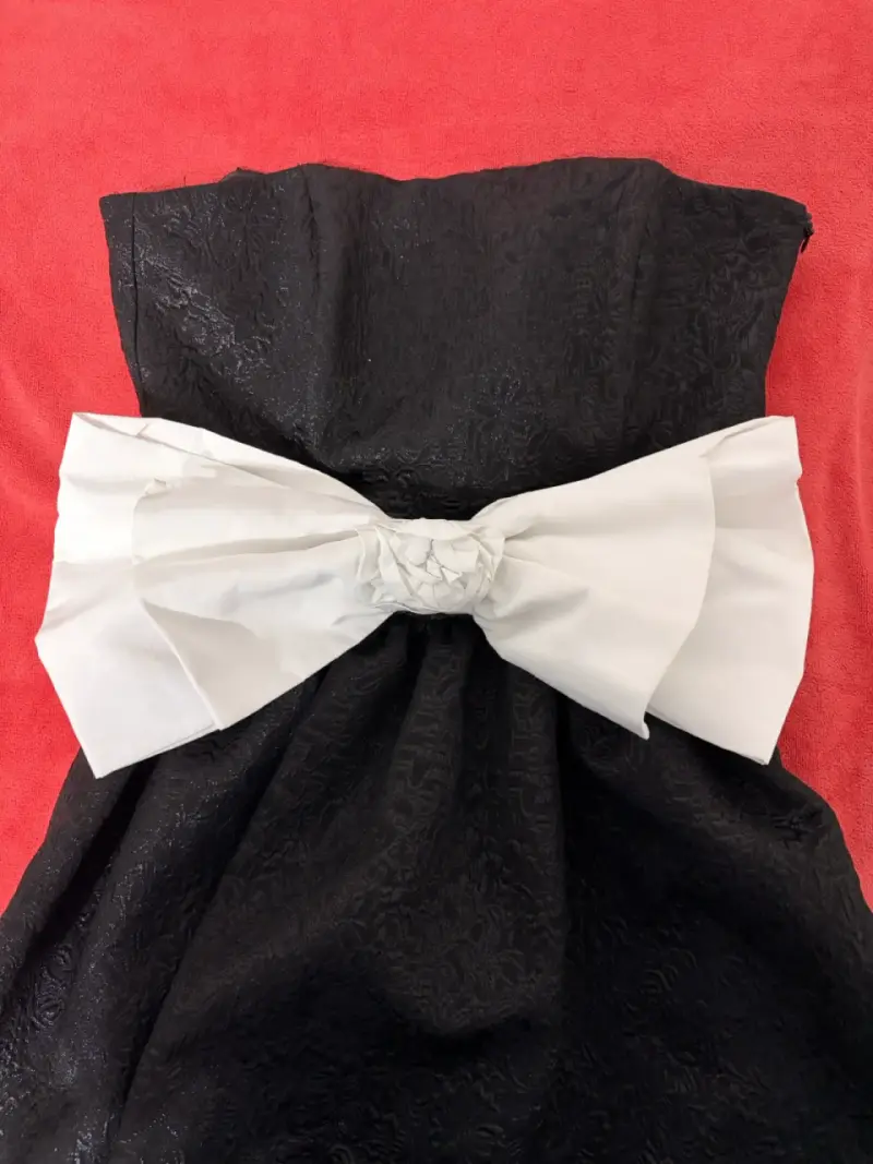 Vestido negro con lazo elegante, ZARA talla S - 3
