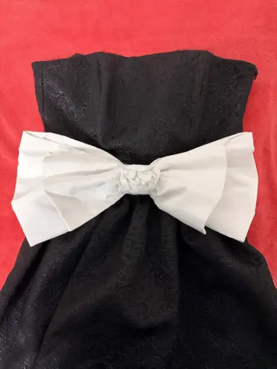 Vestido negro con lazo elegante, ZARA talla S - miniatura 3
