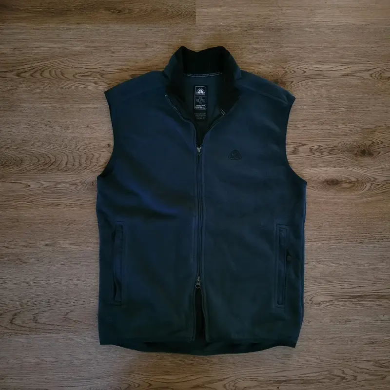 Chaleco polar sin mangas negro para hombre