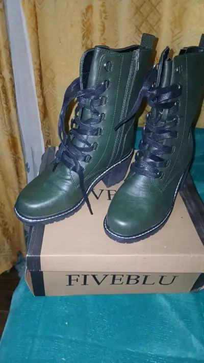 Botines verdes de cuero sintético FiveBlu - miniatura 1