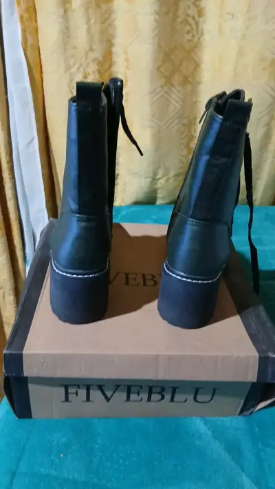 Botines verdes de cuero sintético FiveBlu - miniatura 3
