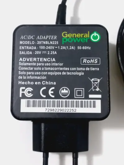 Cargador General Power 20V 2.25A para equipos electrónicos - miniatura 1
