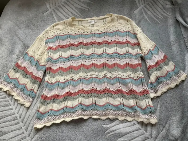 Suéter de punto multicolor con diseño zigzag - 1