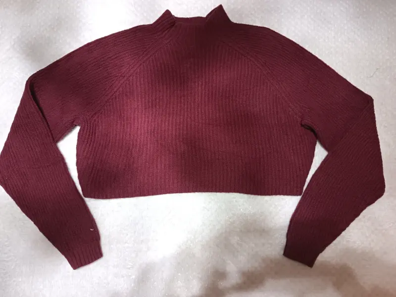 Suéter burdeos de punto para mujer Hollister - 1
