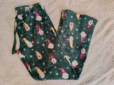 Pantalones pijama navideños de polar verde - miniatura 1