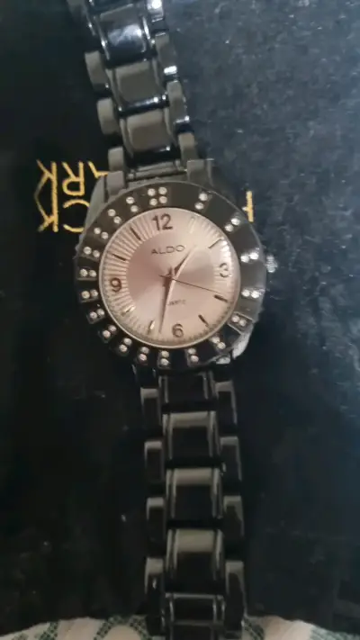 Reloj de pulsera negro con cristales Aldo - miniatura 1