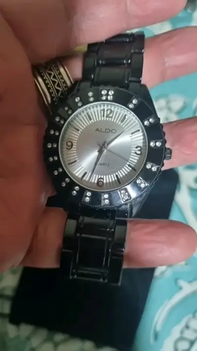 Reloj de pulsera negro con cristales Aldo - miniatura 3