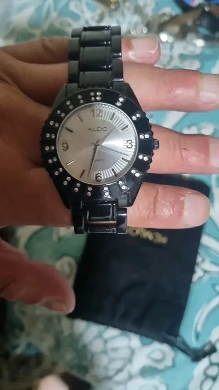 Reloj de pulsera negro con cristales Aldo - 4