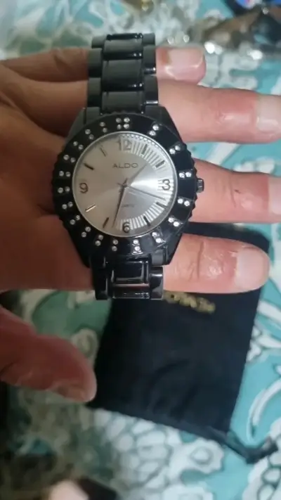 Reloj de pulsera negro con cristales Aldo - miniatura 4