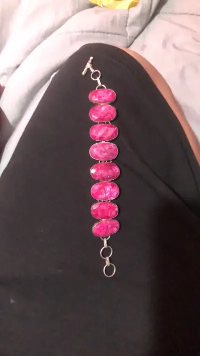 Pulsera de rubies con engaste en plata - miniatura 5