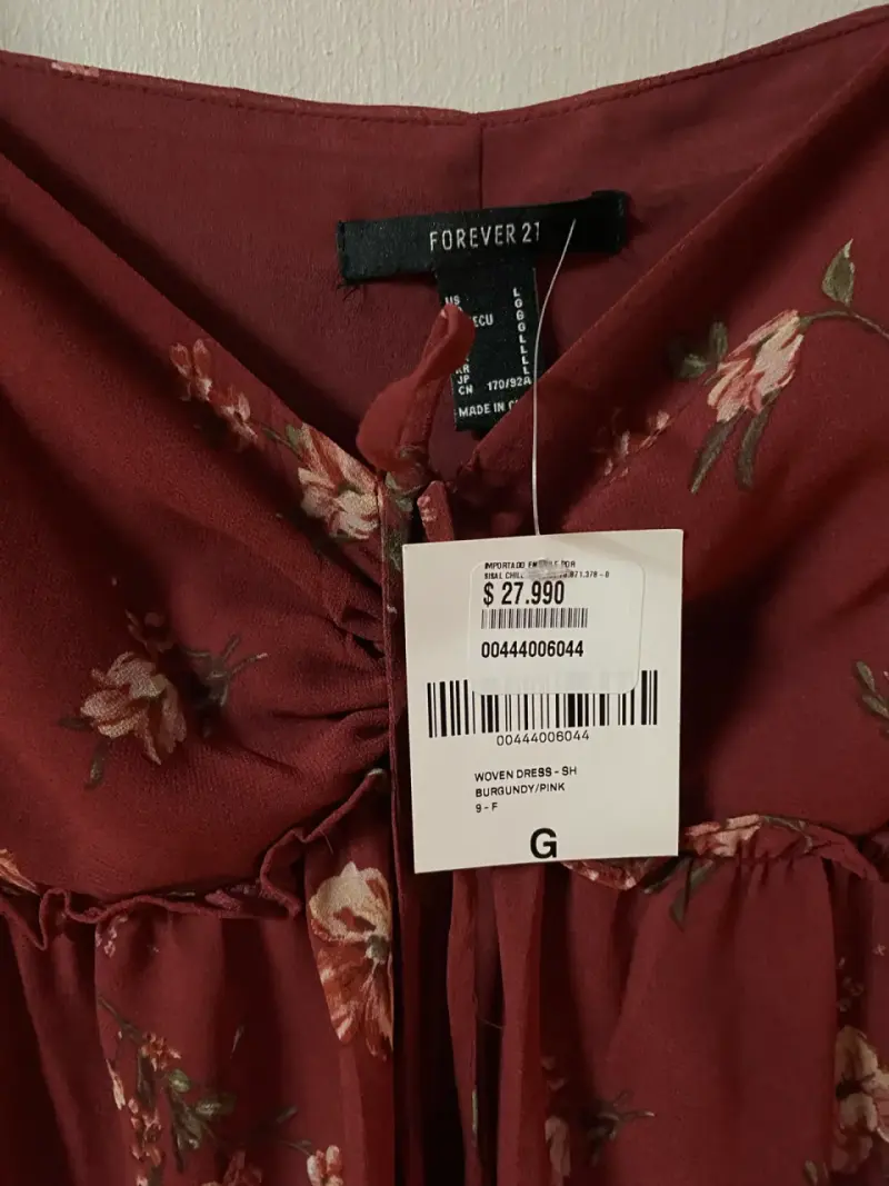 Vestido floral burdeo Forever 21 - 1