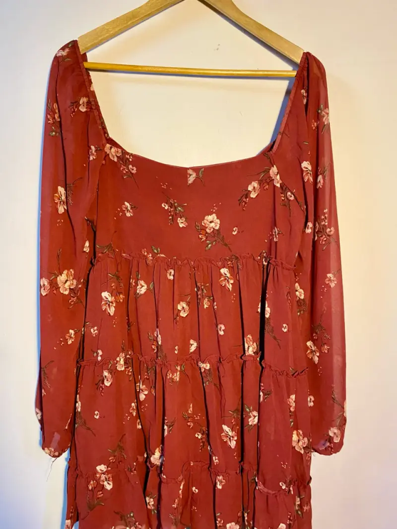 Vestido floral burdeo Forever 21 - 3