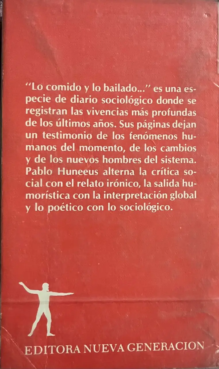 Libro 'Lo Comido y Lo Bailado' de Pablo Huneeus - 2