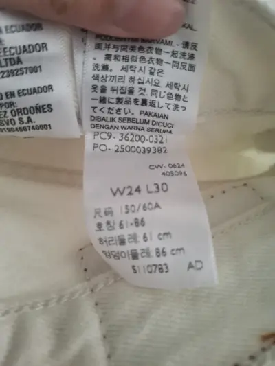 Jeans blancos levis 501 de mezclilla para mujer - miniatura 4