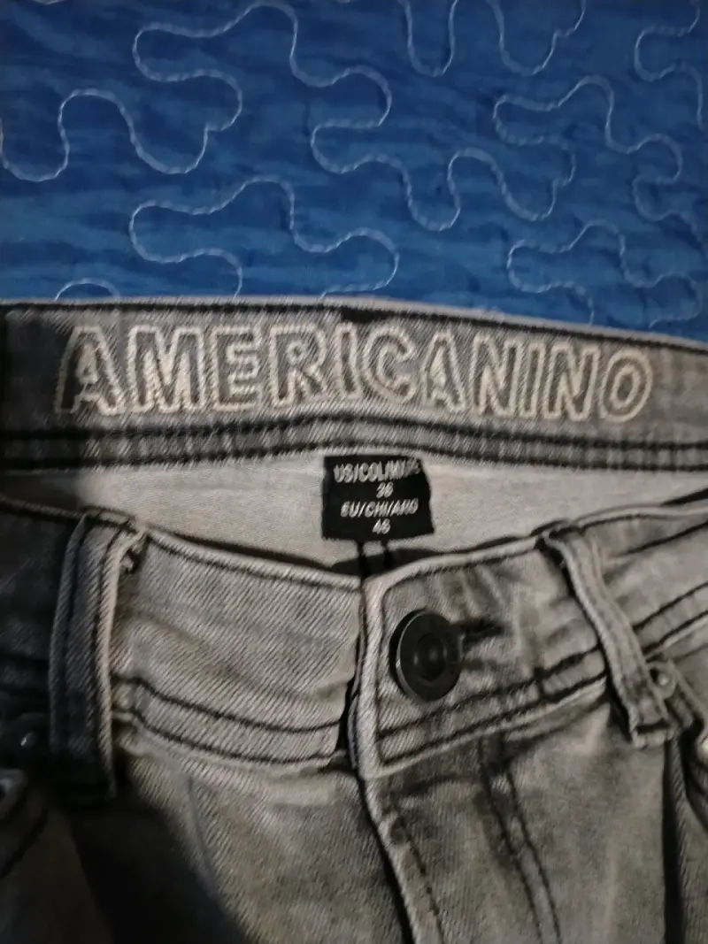 Jeans grises desgastados Americano para hombre - 2