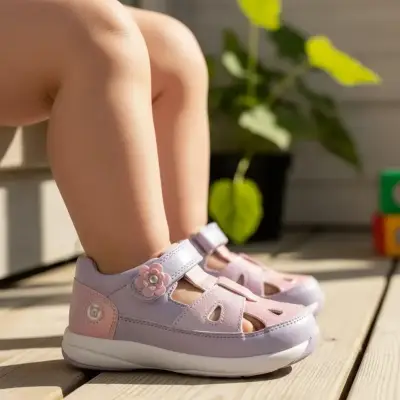 Sandalia Bebé Niña Lila Flor Pillin Talla 22 - miniatura 1