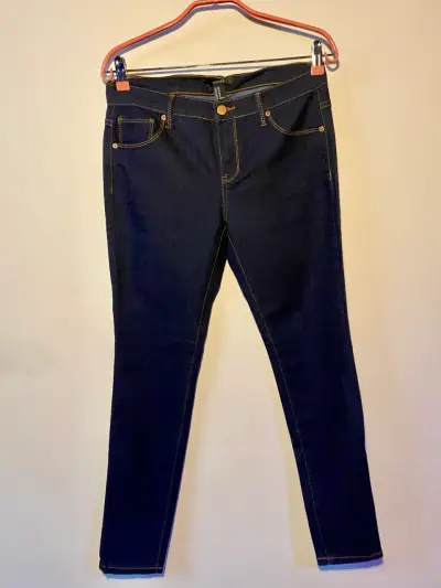 Jeans mujer pitillo azul oscuro Forever 21 - miniatura 1