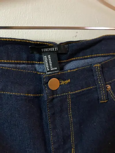 Jeans mujer pitillo azul oscuro Forever 21 - miniatura 2