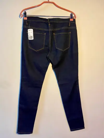Jeans mujer pitillo azul oscuro Forever 21 - miniatura 3
