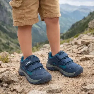 Zapatilla Outdoor Niño Azul Doble Velcro Talla 20 - miniatura 1