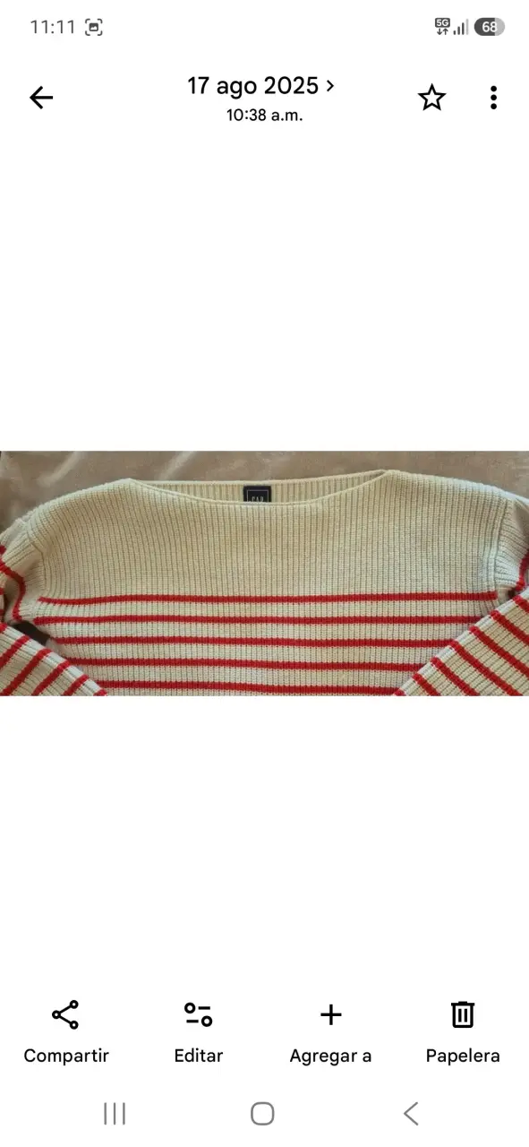 Suéter de rayas rojas y blancas GAP talla XS mujer - 6