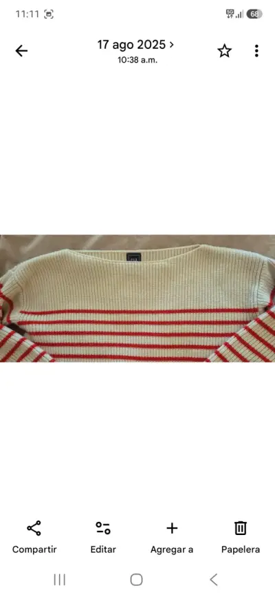 Suéter de rayas rojas y blancas GAP talla XS mujer - miniatura 6