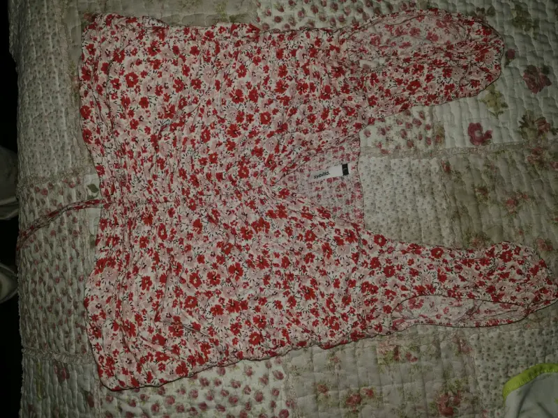 Blusa sin mangas floral roja para mujer - 1