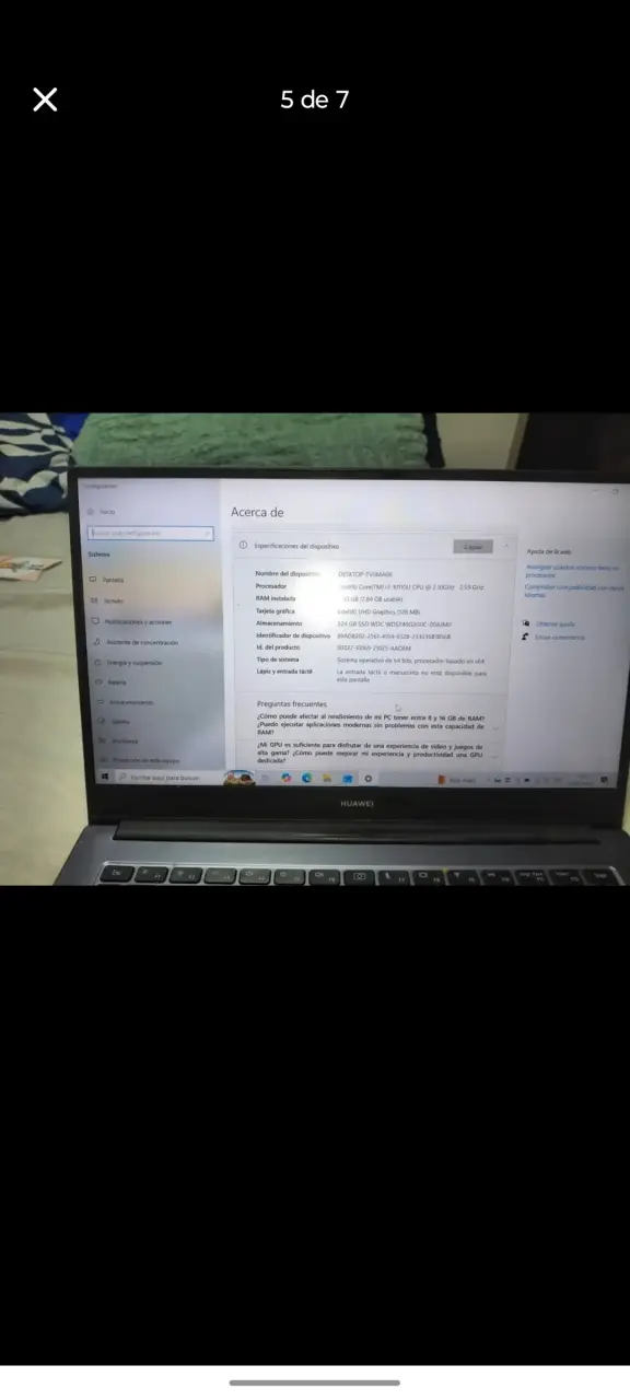 Laptop Huawei MateBook D14 con Intel Core i5 - 5