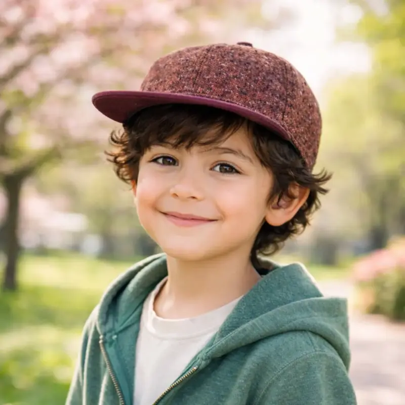Gorra infantil de lana color burdeos Talla 9 años - 1