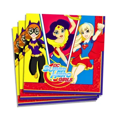 180 Servilletas DC Super Hero Girls para fiestas - miniatura 1