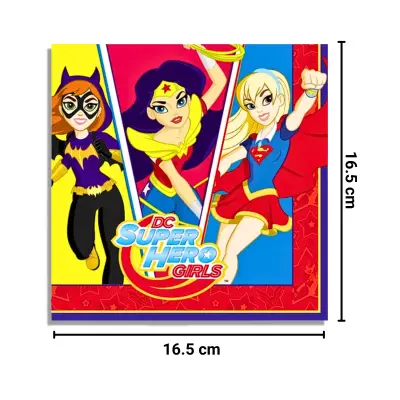 180 Servilletas DC Super Hero Girls para fiestas - miniatura 3