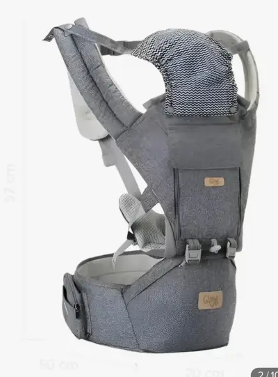 Porta bebé ergonómico Glowy Up gris - miniatura 2