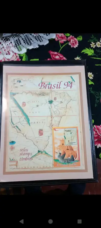 Álbum de sellos postales Brasil 94 enmarcado - miniatura 1