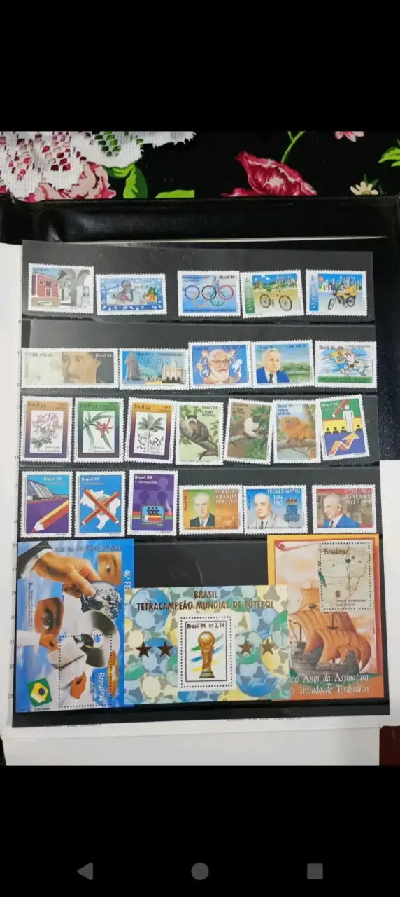 Álbum de sellos postales Brasil 94 enmarcado - 2