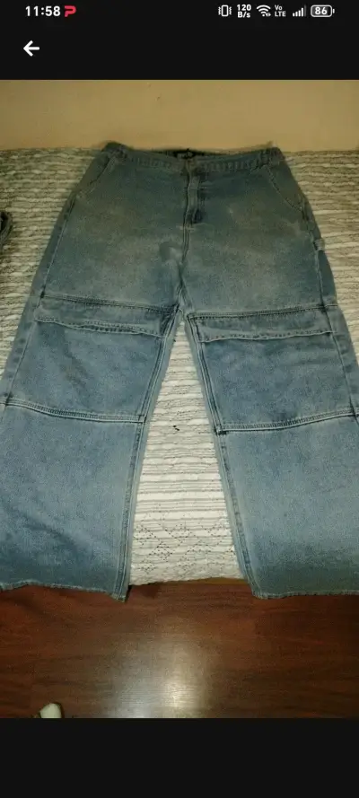 Jeans de mezclilla azul con cintura elástica - miniatura 3