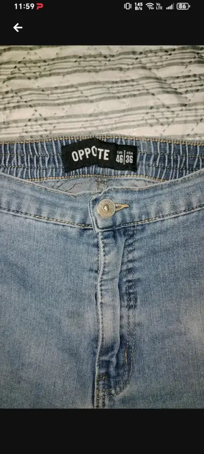 Jeans de mezclilla azul con cintura elástica - miniatura 5