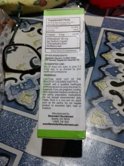Suplemento de Clorofila Líquida Benevolent 59ml - miniatura 2