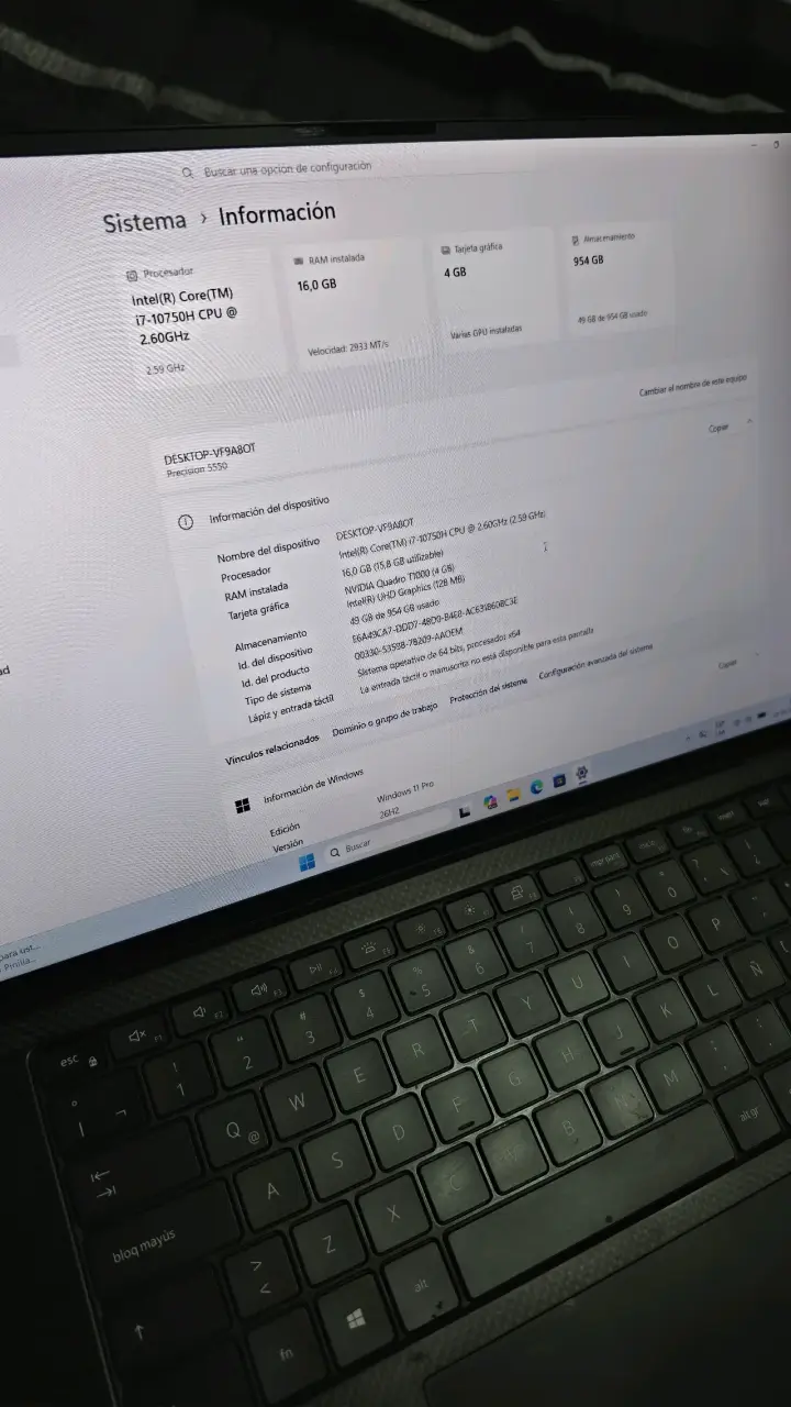 Laptop Dell precision 5550 Intel Core i7 - 3
