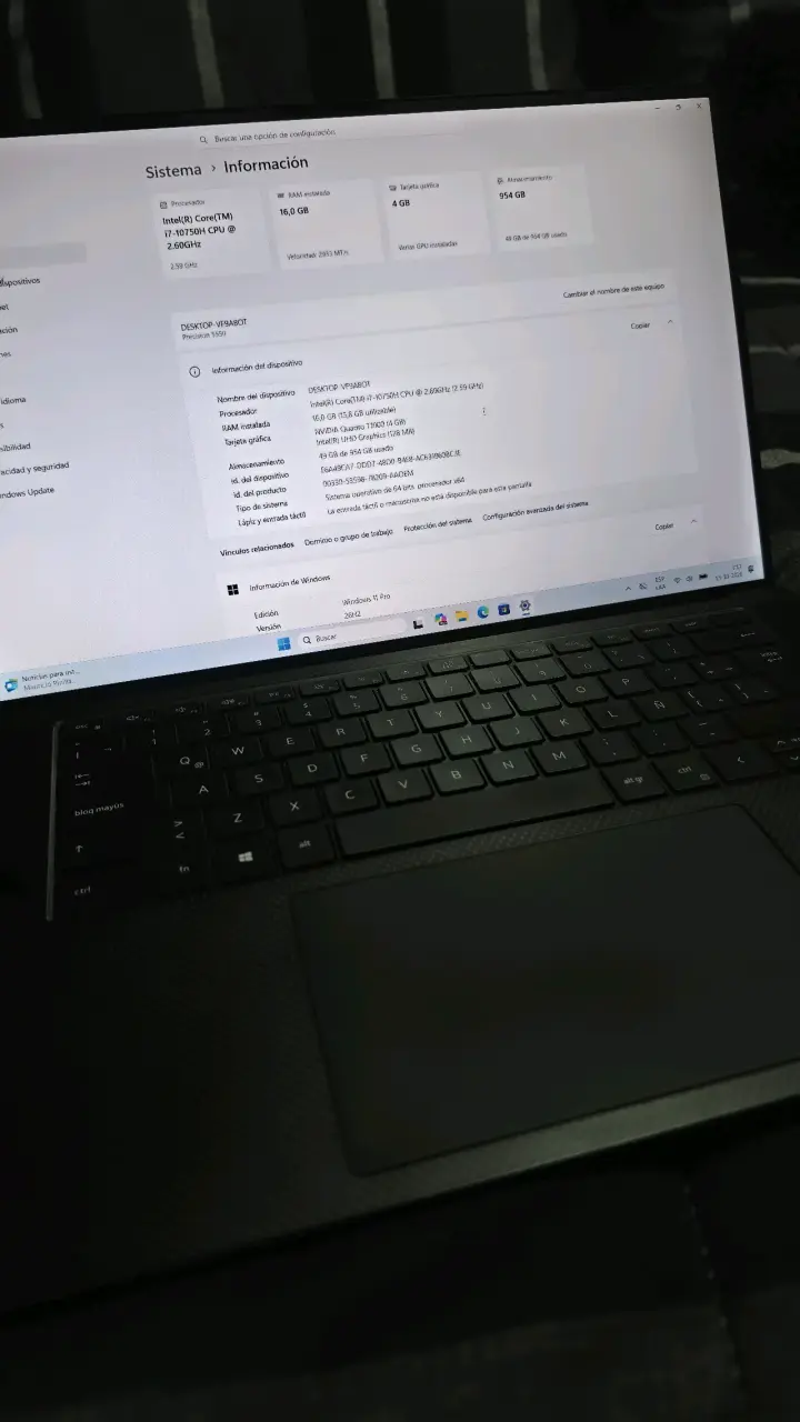 Laptop Dell precision 5550 Intel Core i7 - 6
