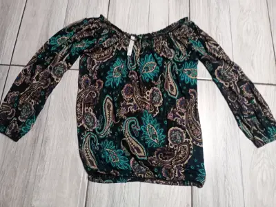 Blusa estampada bohemia Zara manga larga - miniatura 1