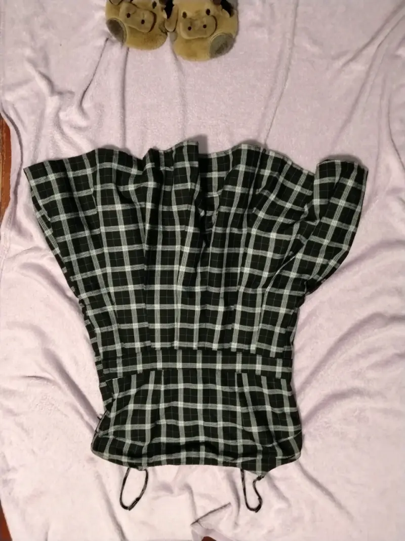 Vestido corto a cuadros con tirantes - 2
