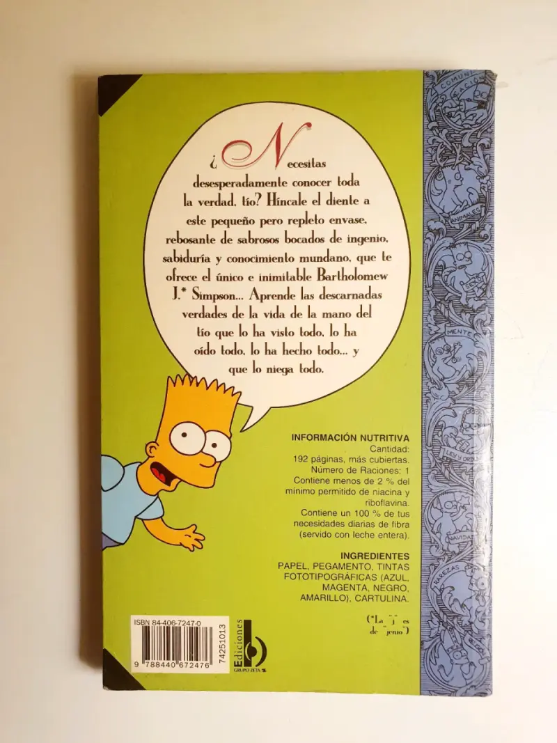 Libro 'Guía para la Vida' de Bart Simpson 1ra Edic - 2