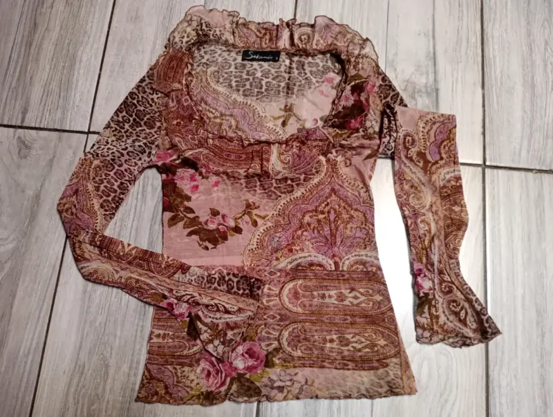 Blusa estampada floral manga larga Sekami - 1