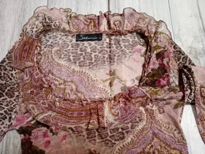Blusa estampada floral manga larga Sekami - miniatura 2