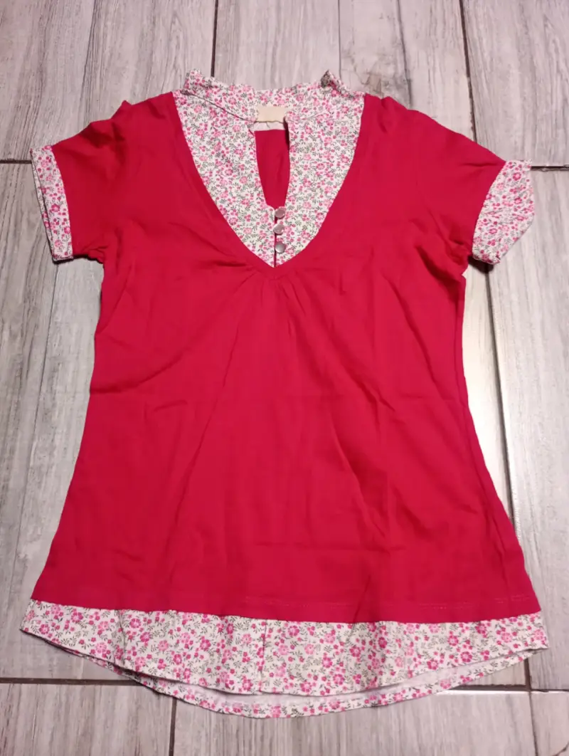 Blusa roja con estampado floral Zara - 1