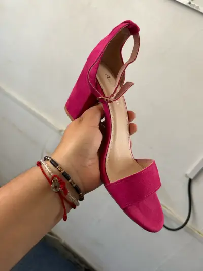 Sandalias de tacón alto fucsia para mujer 37 - miniatura 1