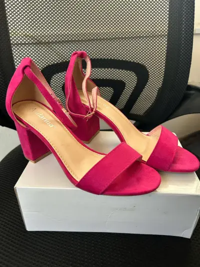 Sandalias de tacón alto fucsia para mujer 37 - miniatura 2