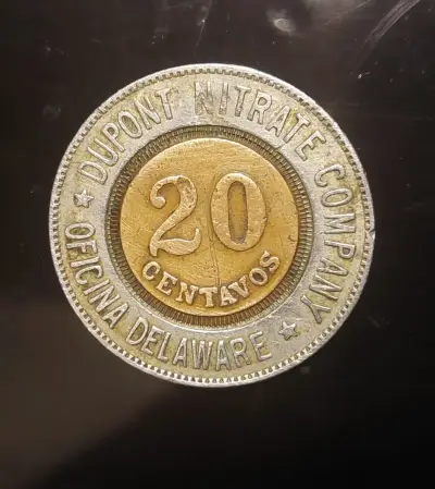 Moneda antigua de 20 centavos Dupont Nitrate Company - miniatura 2