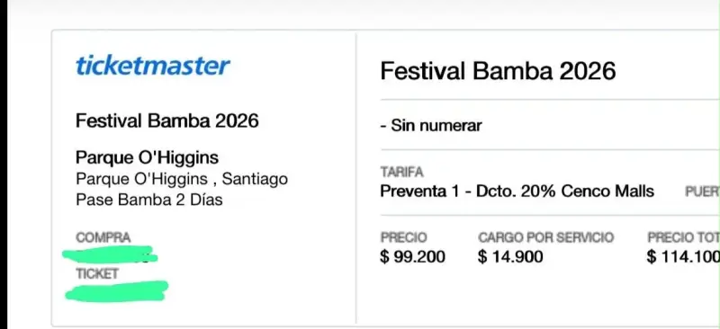 Entrada Festival Bamba 2026 en Parque O'Higgins